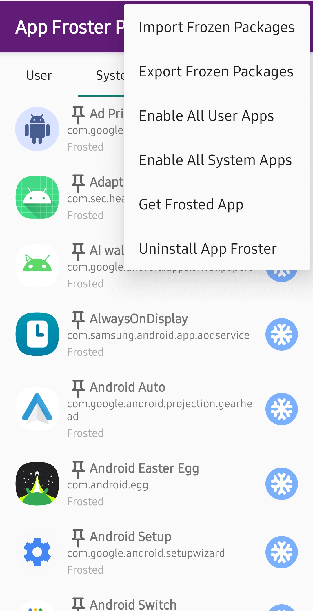App Froster Screenshot 2